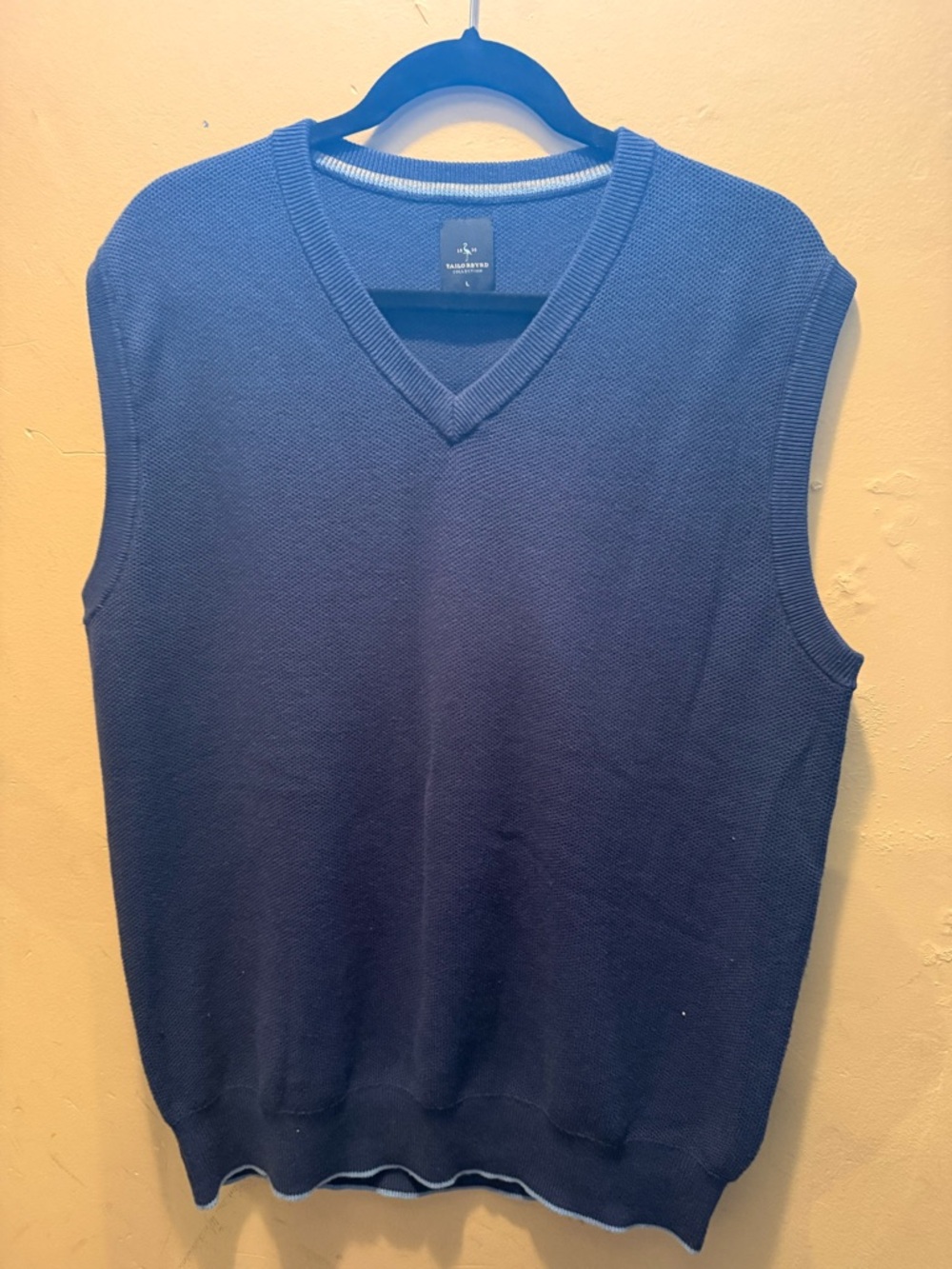 Tailorbyrd Navy V-Neck Sweater Vest